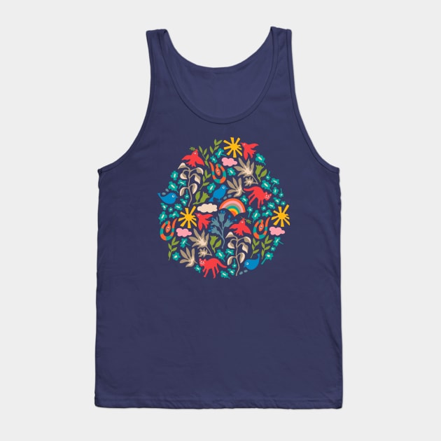 LAND OF PLENTY Cute Outdoors Nature Animals with Birds Cats Snakes Flowers Weather - UnBlink Studio by Jackie Tahara Tank Top by UnBlink Studio by Jackie Tahara